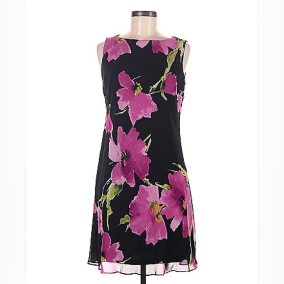 American Living Dresses & Skirts - Anerican living Floral Sleeveless Black and Pink Dress
